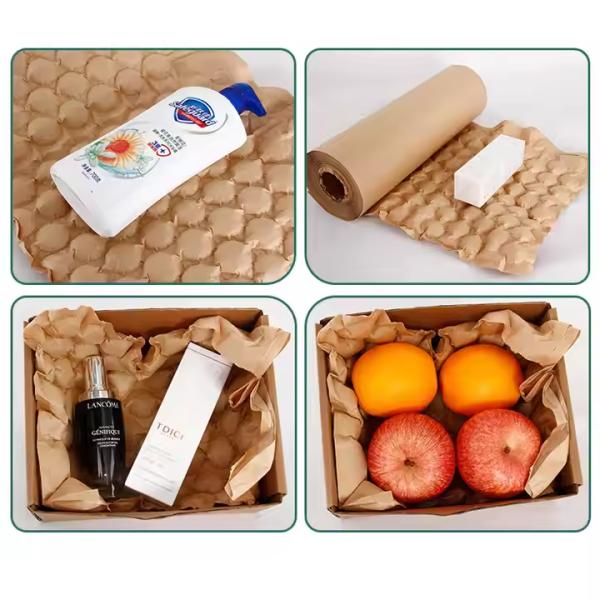 Brown Bubble Wrap Rolls Eco Friendly Kraft Paper Bubble Wrap Roll Customized