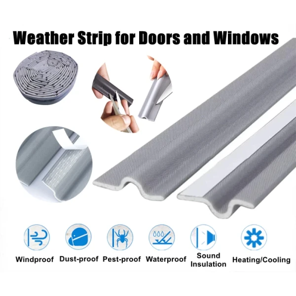 Multifunctional Window Weather Stripping Door Seal Strip Self Adhesive PU Foam Weather Strip