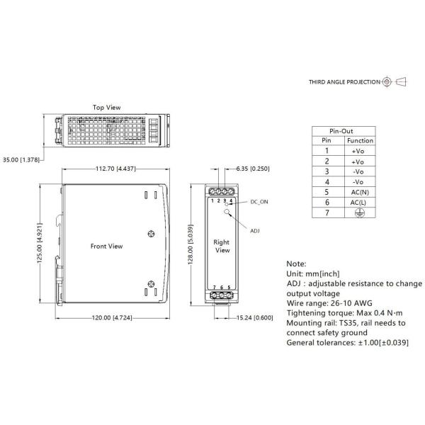 120W 15V AC DC Din Rail Power Supply 15V Industrial DC DC Converter EMC