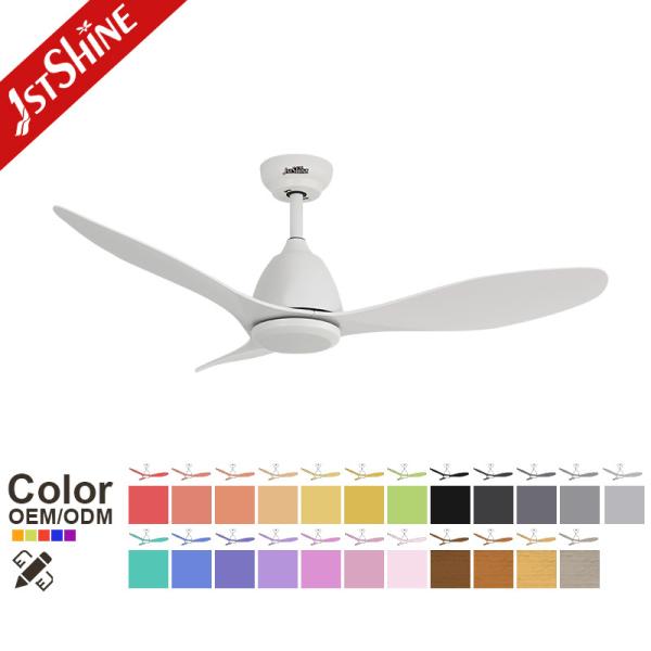 Fenteador de teto de controle remoto de poupança de energia com 3 lâminas de plástico em design decorativo branco
