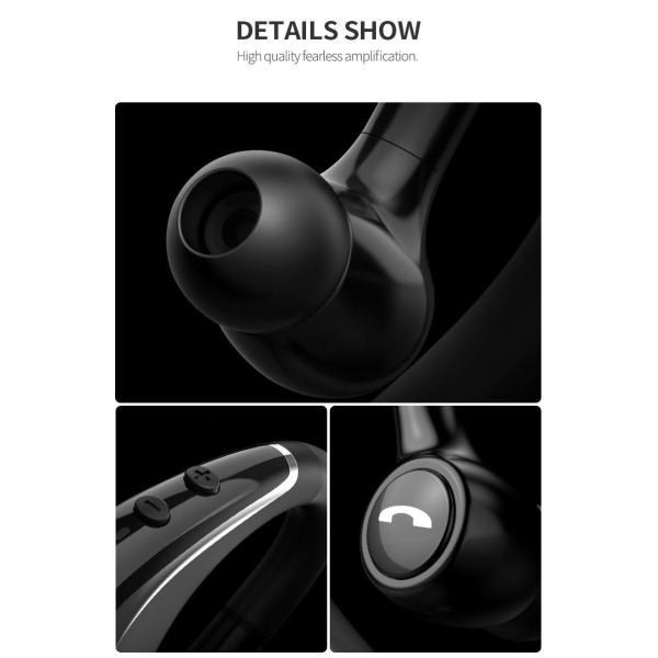 Sport Wireless Earbuds With Ear Hook HiFi Stereo Sound 19H Listening Time