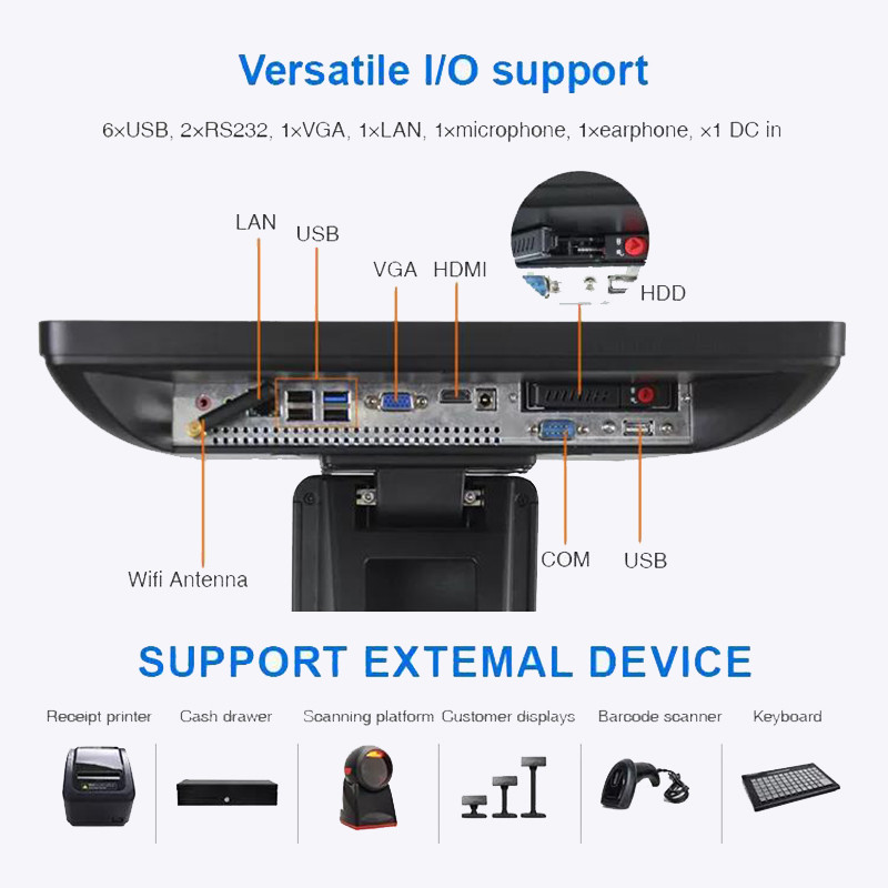 Custom Touch Screen Merchant Services POS Systems Machine RK3568 CPU