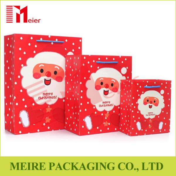 Xmas Santa Claus printing gift bag festival christmas paper bag printed with thress size