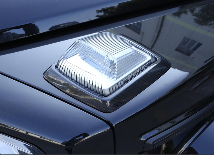 Carbon Fiber Hood Light Frame for AMG G63 Mercedes W464 W463A Brabus G500 G65 4x4 Accessories Front Headlight Frame Car Exterior