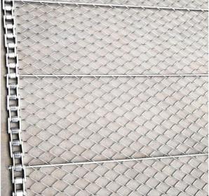 Indústria alimentar personalizada Diamond Mesh Steel Plate Conveyor Belt