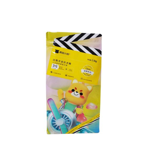 Sac d'emballage à fond plat avec fermeture à glissière