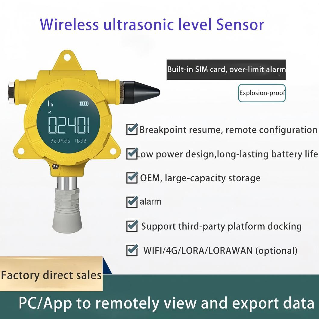 Non-contact Ultrasonic Level Sensor for Water Tank & Pool Liquid Monitoring