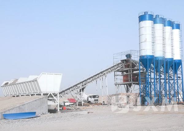 Energy Saving Portable Concrete Plant MHZS180  Twin Shaft Mixer Batching Plant