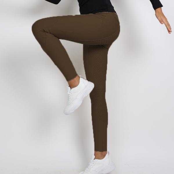 Full Seat Silicone Horse Riding Breeches Women Equestrian Traning Leggings Brown