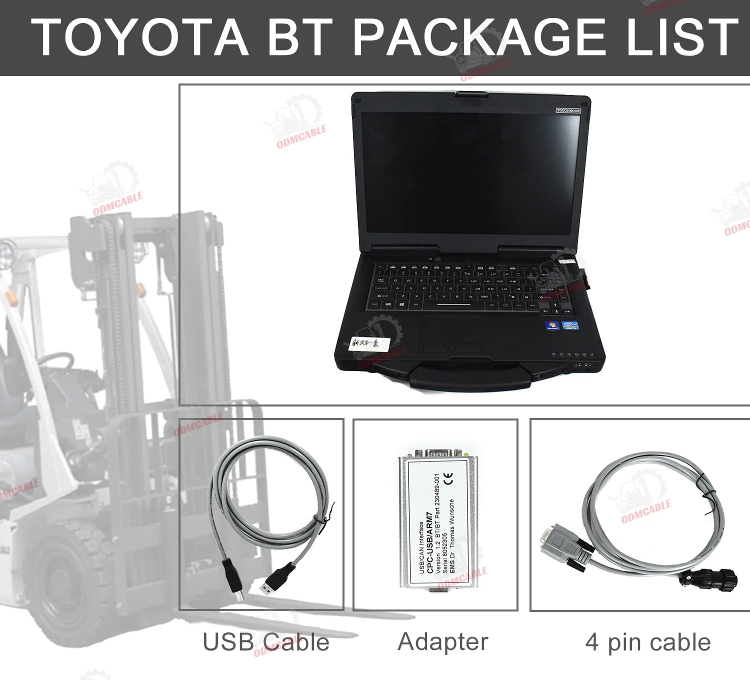 Коммуникационный Truckcom для Toyota Bt Вилочный погрузчик Диагностический инструмент может взаимодействовать с Cf53 ноутбук сервисного программного обеспечения