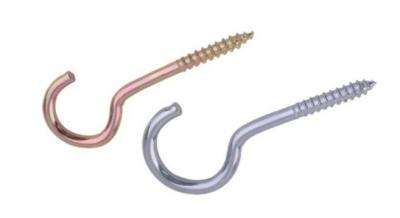 Anti Rust Iron Metal Screw Hooks For Curtains / Hanging Lights OEM Available