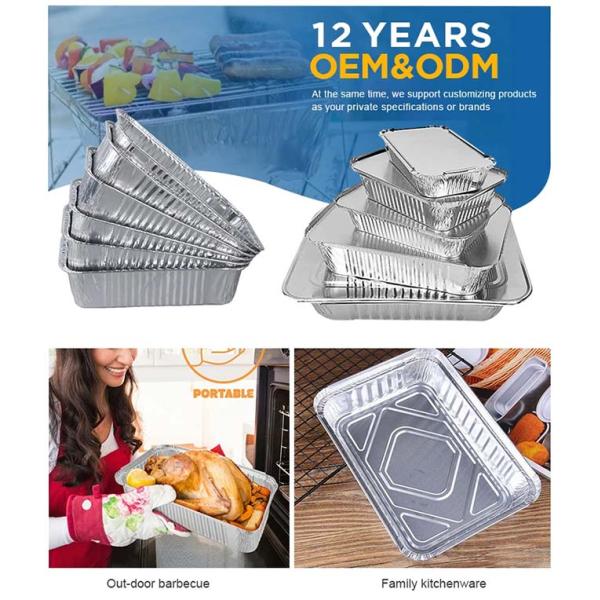 Серебряная пищевая фольга кастрюля с крышками круглые алюминиевые контейнеры