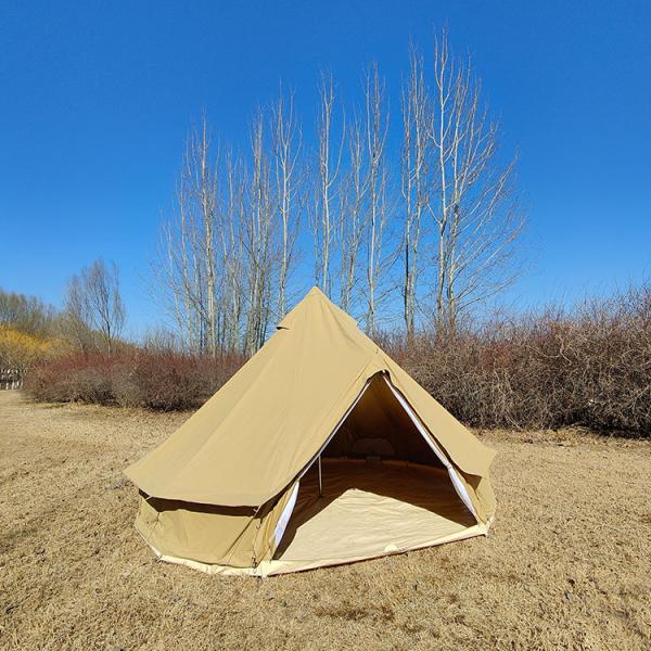 3m Beige Color Fireproof Bell Yurt Tent Camping Tripod Steel Frame Teepee 320gsm