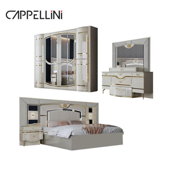 High Quality Modern Double Leather King Bed Mdf Frame Luxury Full Queen Size Wooden Home Full Furniture Bedroom Sets