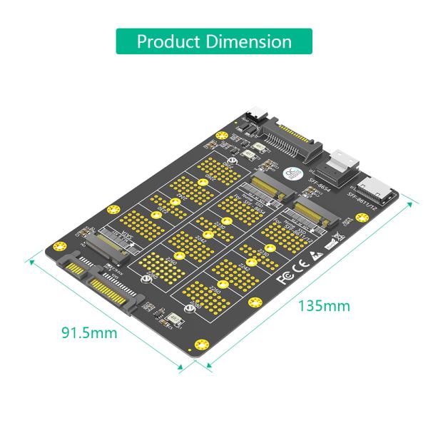 M.2 NVMe SSD to SFF-8611/8654 Adapter 6Gb/s Bandwidth