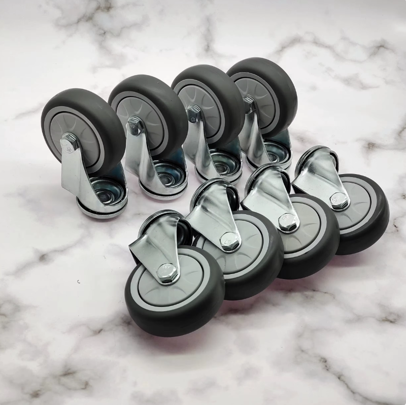 Industrial Trolley Casters with TPR Wheels & Ball Bearings – Top Plate Mounted Mobility Solution