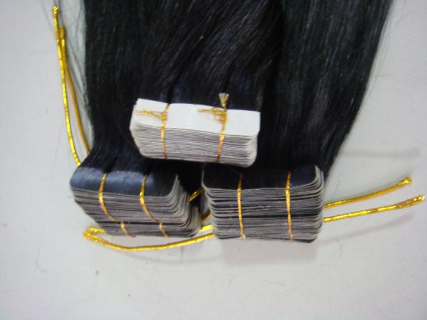 12 pièces d' extensions de cheveux noirs 100G 14 pouces de ruban adhésif dans les extensions de cheveux
