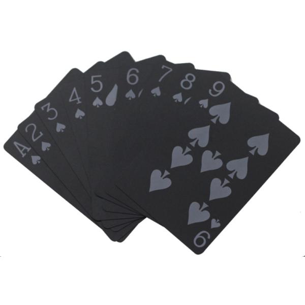 CMYK Printing Blue And Black Plastic Poker Cards Waterproof