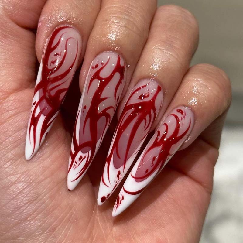 Factory Halloween Holiday False Nails Cute Ghost Pumpkin Print Custom Logo