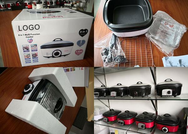 All In 1 6 Qt Multi Cooker , Multi Cooker Electric Frying Pan White Color Smart Programm