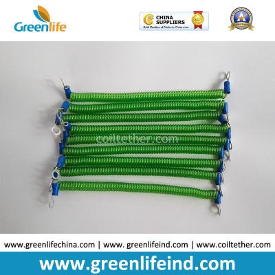 Customized 15CM Length Green Steel Wire Safe Spring Coiled Strap Strings w/2pcs Metal Eyelets
