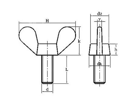 DIN316 High Strength Flat Head Screw Butterfly Thumb Stainless Steel Regular Wing Nuts Screws
