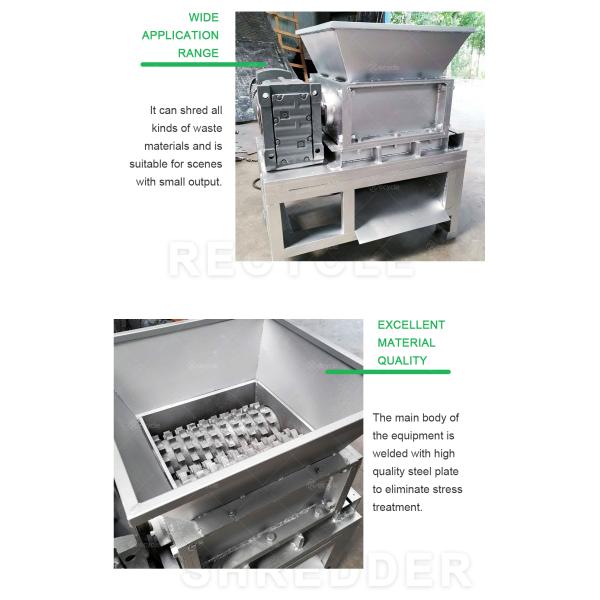 PS Shredding Material Suny Mini Polyurethane Foam Cloth Double Shaft Shredder Machine