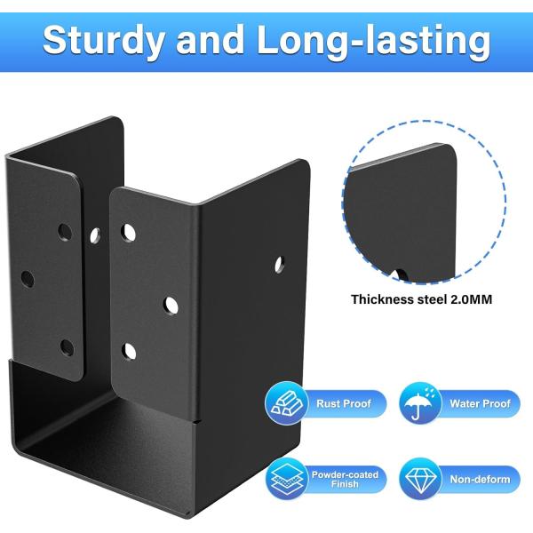 En el exterior de la brida oculta de vigas de soporte Q235B de acero en polvo recubierto para 4X6 viga