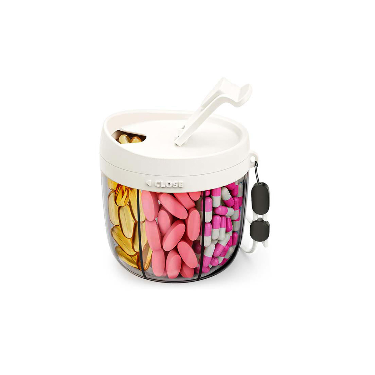 Rotational Pill Box Medical PP Promo Gift with Lanyard