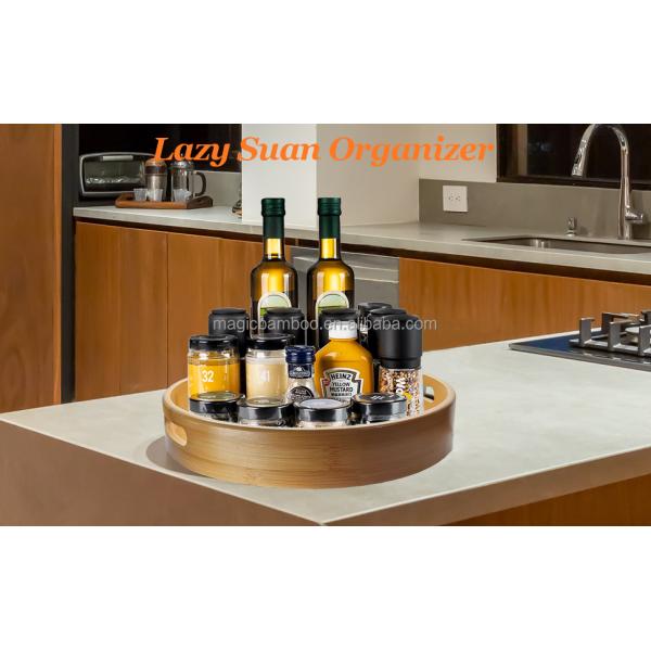 10 дюймовый бамбуковый ленивый Сьюзан поворотный стол для кухни столешницы функциональный и дизайн