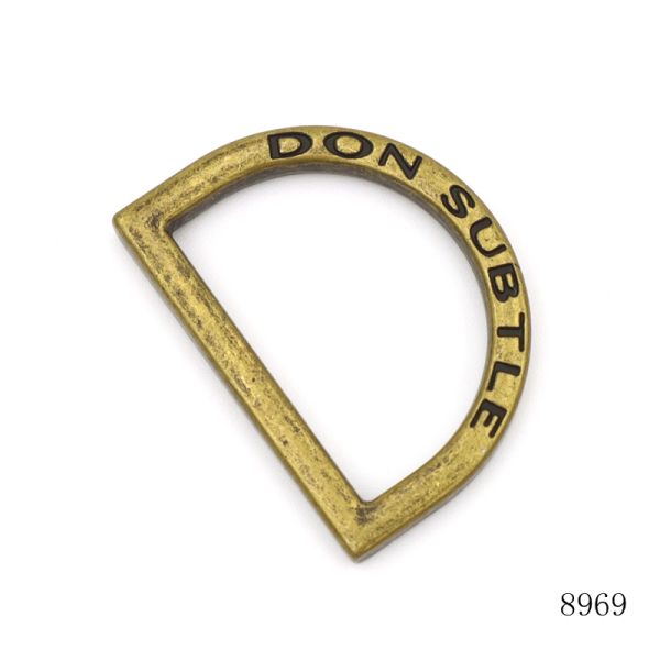 Custom Antique Brass D Ring Corrosion Resistant Metal Strap Buckle Anti Fade