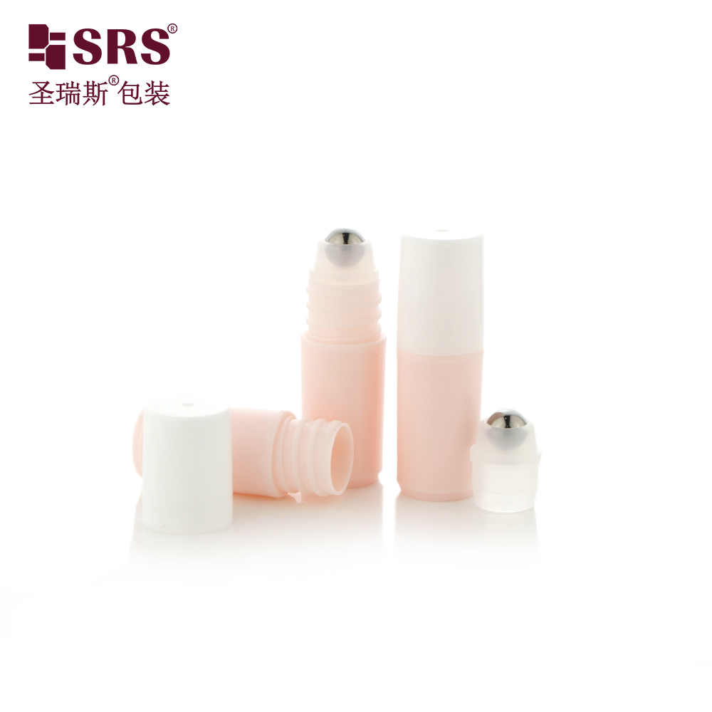 Portable 3ml Refillable Plastic Roller Bottle, Empty Roll‑on Vial With Plastic Cover & Steel Ball