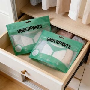 Customized Logo Printing Printed Children Underwear Socks Hats Touch Film Composite Plastic Bag Degradable ECO Protection Ziplock Packaging Mylar Bag