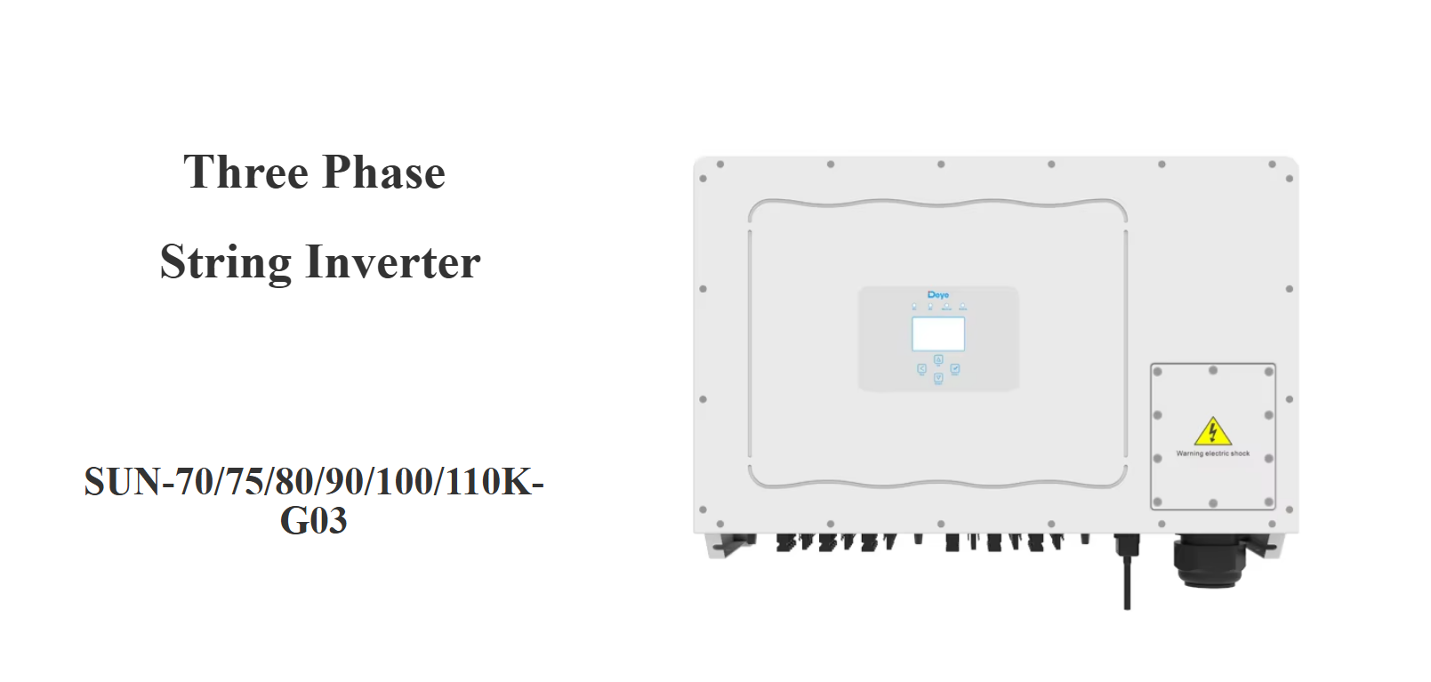 Deye Inverter Power Solar Three 3 Phase Grid Tie 100KW on Grid Solar Inverter for Commercial and Industrial Use