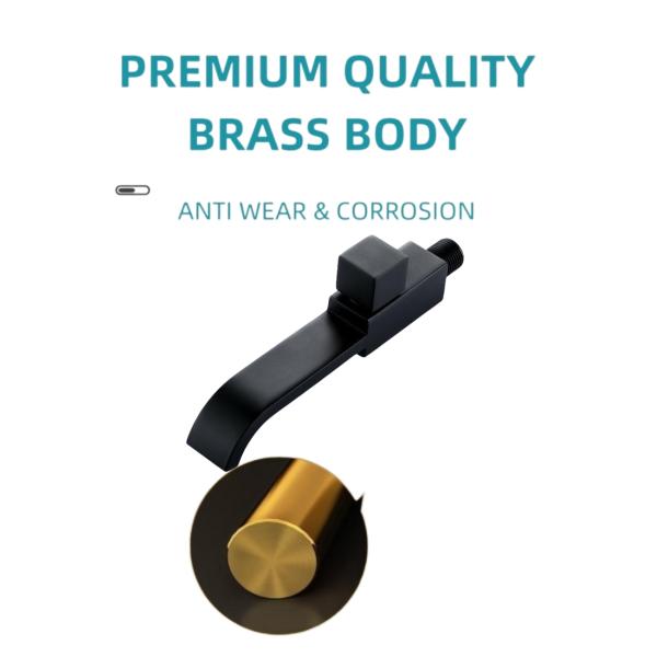 Extended All Copper In Wall Bathroom Faucet Hand Wash Basin Tap Electroplating