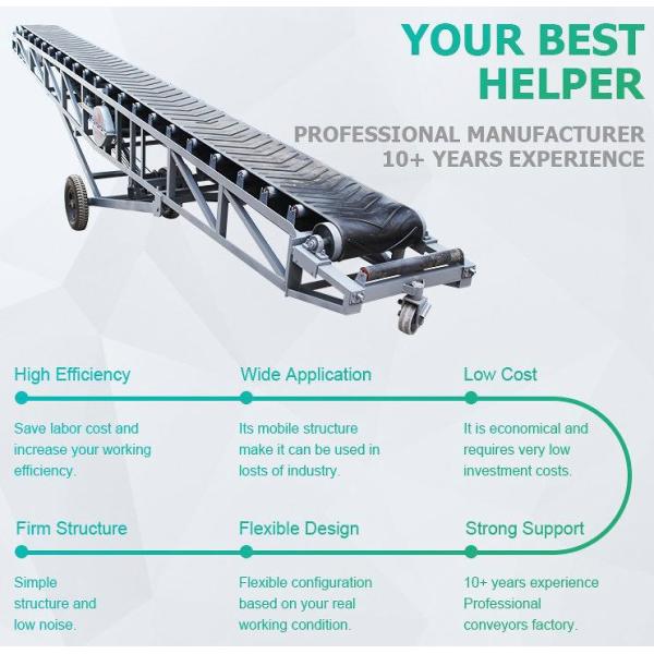 0.4kW - 22kW Mobile Industrial Belt Conveyor Equipment For Bags