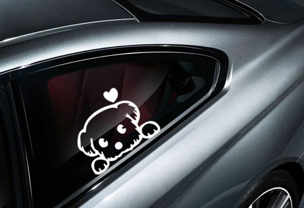 Pet Cute Dog Cartoon Window Decals Funny Animal Vinyl Long Time Use