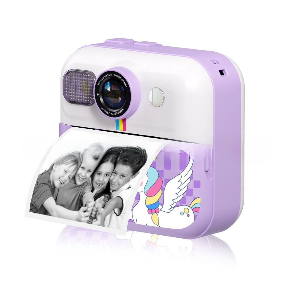 Instant Print Children's Digital Thermal Mini Camera with CMOS Sensor MicroSD Plastic 4K Video 2.4