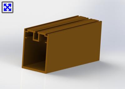 Ocher Color Painted Structural Curtain Wall Systems , Alu Curtain Wall Profiles 6063 Alloy
