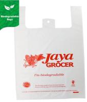 Bolso abonable biodegradable de la manija de PBAT, bolso práctico abonable, manija cortada con tintas, suavidad, bolso de basura abonable de la manija
