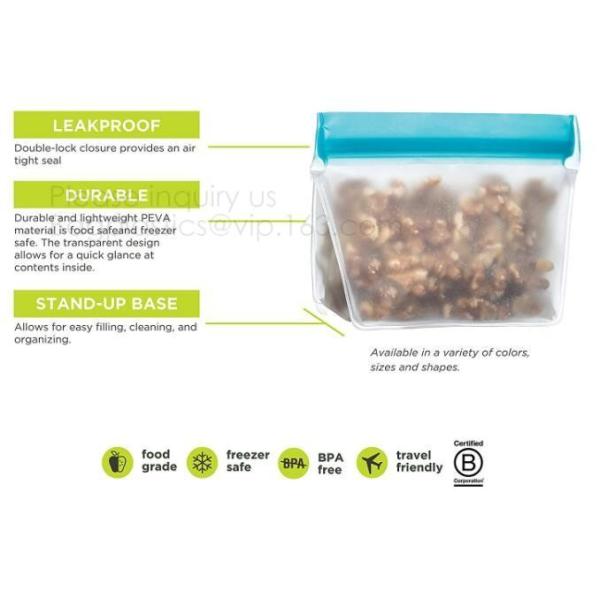 Reusable Silicone Food Storage Bag Washable Silicone Fresh Bag for Fruits Vegetables Meat Preservation bagplastics bagea