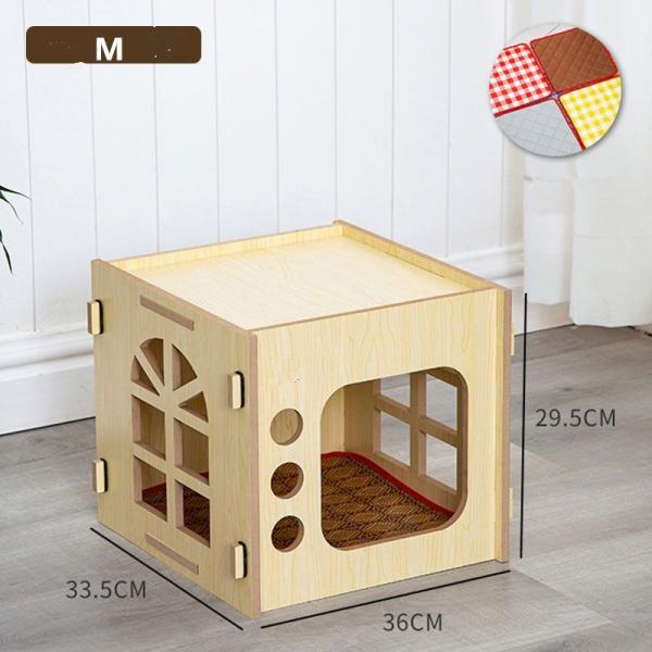 Solid Wood Timber Dog Bed Cat Passage Small Teddy Combination Universal