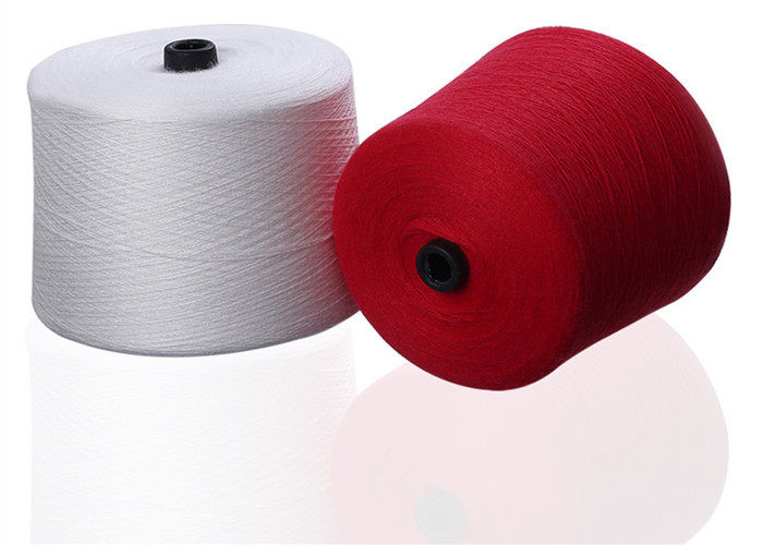 Anti Pilling Colored Rabbit Wool Immitation Core Spun Yarn 28S / 2 For Garment