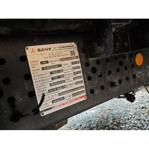 SANY Camión de bomba de hormigón usado de 52 m montado en camión con chasis Mercedes Benz a partir de 2020