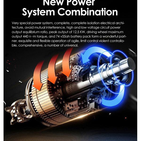 72V Electric Off-Road Motorcycles Max. Speed 80km/h Moto Electrique for Motor Vehicle