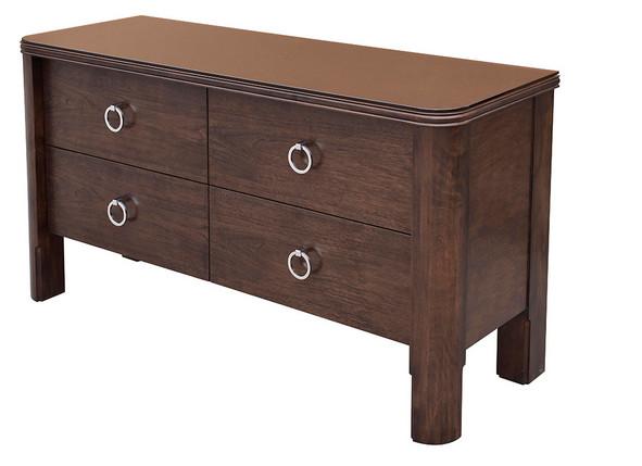 Solid Wood Frame Hotel Room Dresser Four Drawer , Hospitality Case Goods