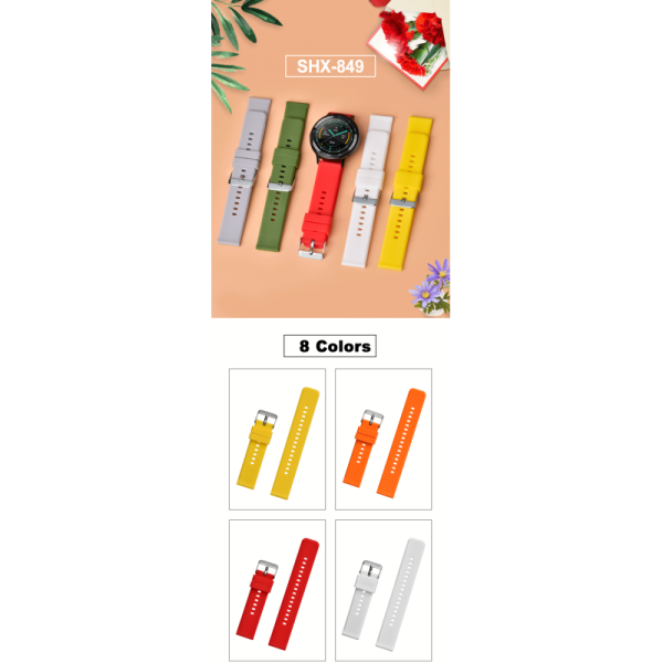 Quick-release Custom Silicone Watch Strap With Pin Buckle And Rubber Clasp | 18mm~22mm - SHX