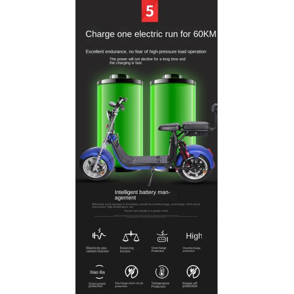 48V 1000W Electric Motorbike for Adults 14 Inch High Speed Electric Motorcycle Scooter