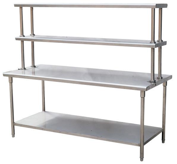 Kitchen YX-H30-2 Stainless Steel Catering Equipment / Work Table With Top Rack