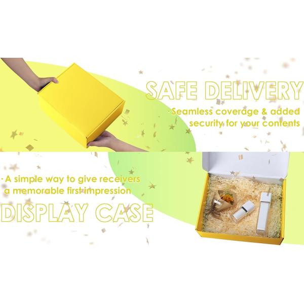 Yellow Shipping Boxes, Cardboard Gift Boxes With Lids For Wrapping Giving Women Men Presents, Corrugated Mailer